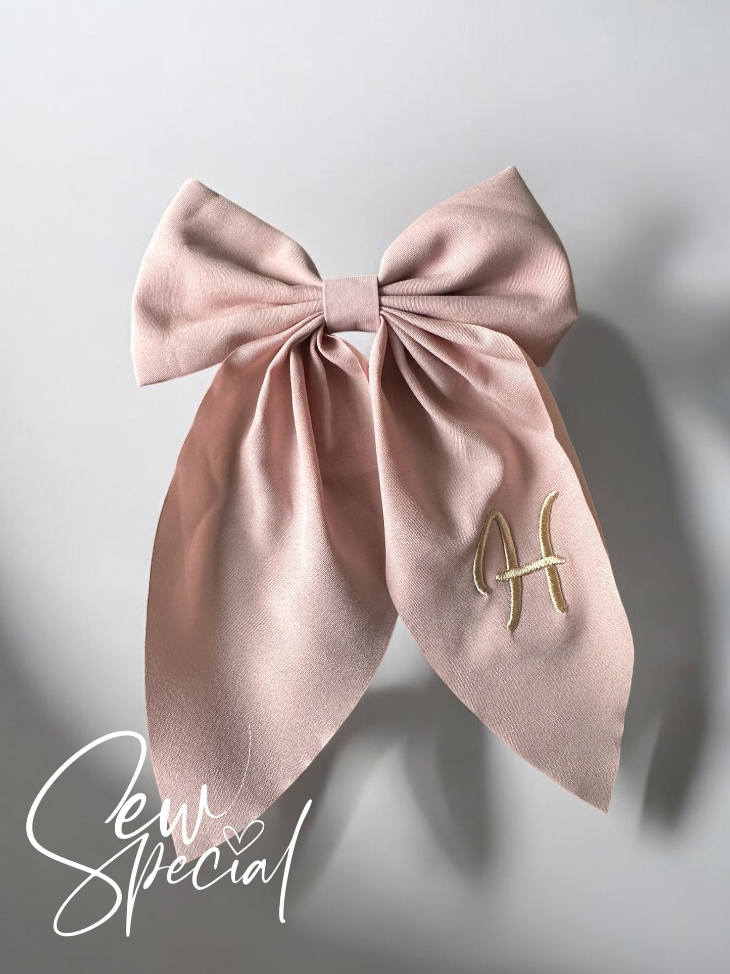 Small personalised chiffon hair bow