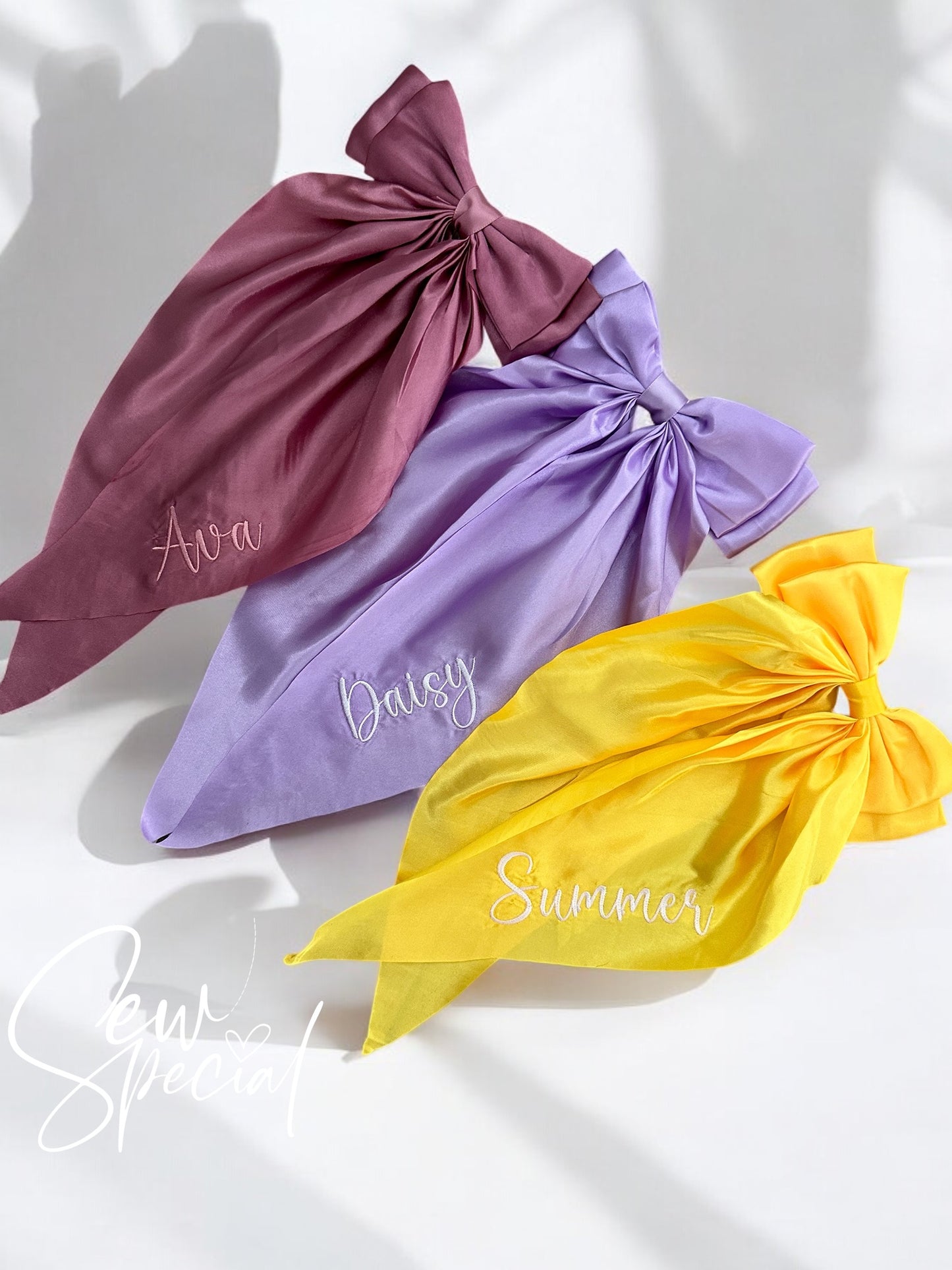 Extra Large Satin personalised  hair bow